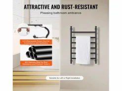 Best Toallero Calefactable SucceBuy Toallero de Pared de 6 Barras, Toallero de Baño Térmico, Toallero Eléctrico