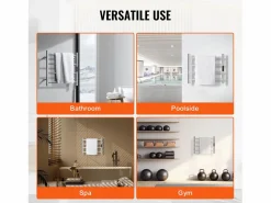 Toallero Calefactable Toallero de Pared de 4 Barras, Toallero de Baño Térmico, Plata