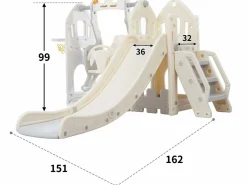 Online Tobogán 5 en 1 - con escaleras, columpio, espacio de almacenamiento, canasta de baloncesto - Tobogán