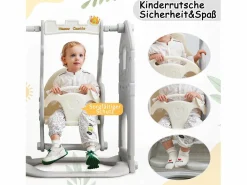 Merax Tobogán infantil 5 en 1 - 179 x 184 x 103 cm - HDPE - Con columpio y espacio de almacenamiento -