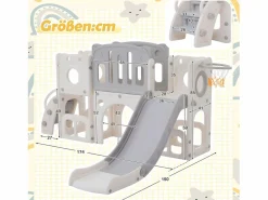 Tobogán para niños Osito 6 en 1 con un tobogán, dos plataformas Tobogán