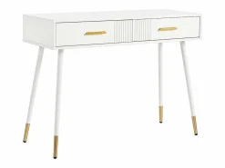 Hot Tocador - 100 x 40 x 76 cm - Escritorio con 2 cajones - Patas metálicas - MDF - (sin espejo) Tocador