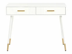 Hot Tocador - 100 x 40 x 76 cm - Escritorio con 2 cajones - Patas metálicas - MDF - (sin espejo) Tocador