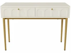 ModernLuxe Tocador con 2 cajones - de aglomerado - Blanco Blanco / Dorado