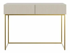 Best Tocador con dos cajones y patas de metal dorado - 110 cm - taupe (-beige) - VELDIO Tocador