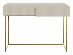 Best Tocador con dos cajones y patas de metal dorado - 110 cm - taupe (-beige) - VELDIO Tocador