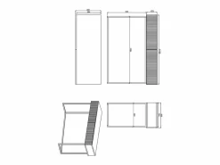 Clearance SELSEY Tocador con dos cajones y patas de metal dorado - 110 cm - - VELDIO Blanco