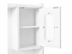 Clearance Tocador con espejo 152×40×105 cm - con taburete - con LED regulable y toma de corriente - con 6 cajones y 4 puertas - Tocador