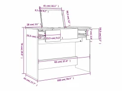 vidaxl Tocador con espejo 100x45x76 cm