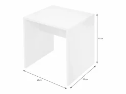 ML-DESIGN Tocador con espejo mesa de maquillaje con luz LED + taburete de madera
