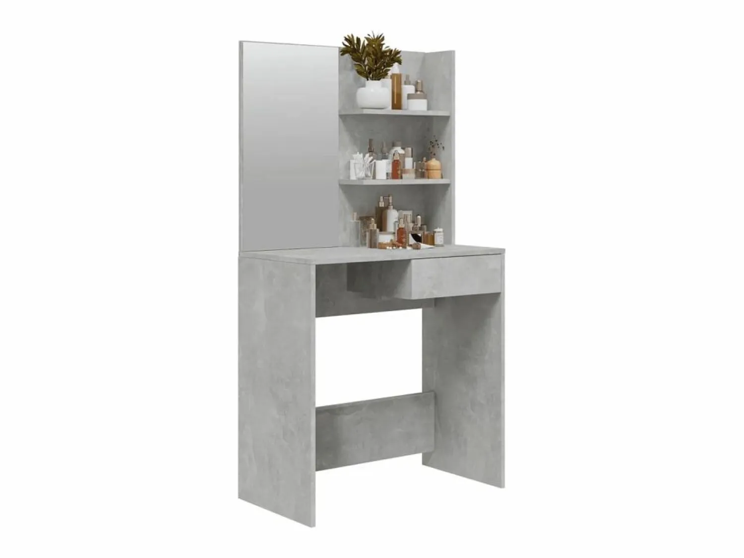 New vidaxl Tocador con espejo color hormigón 74,5x40x141 cm Gris