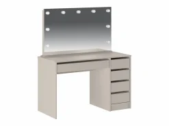 Vente-unique Tocador con espejo con LEDs 5 cajones color - JENEMI