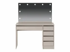 Vente-unique Tocador con espejo con LEDs 5 cajones color - JENEMI