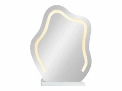 Hot ModernLuxe Tocador con espejo e iluminación LED - 2 cajones y mueble extraíble - (taburete no incluido) Blanco