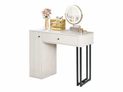 Sale ModernLuxe Tocador con espejo 100x40x116 cm - con iluminación LED 3 colores - con 1 cajón y 1 puerta - Blanco