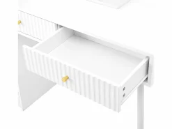 Outlet Tocador con espejo 100x40x125 cm - con LED ajustable - con 4 cajones y 1 puerta de vidrio - 1 compartimento de almacenamiento abierto - Tocador