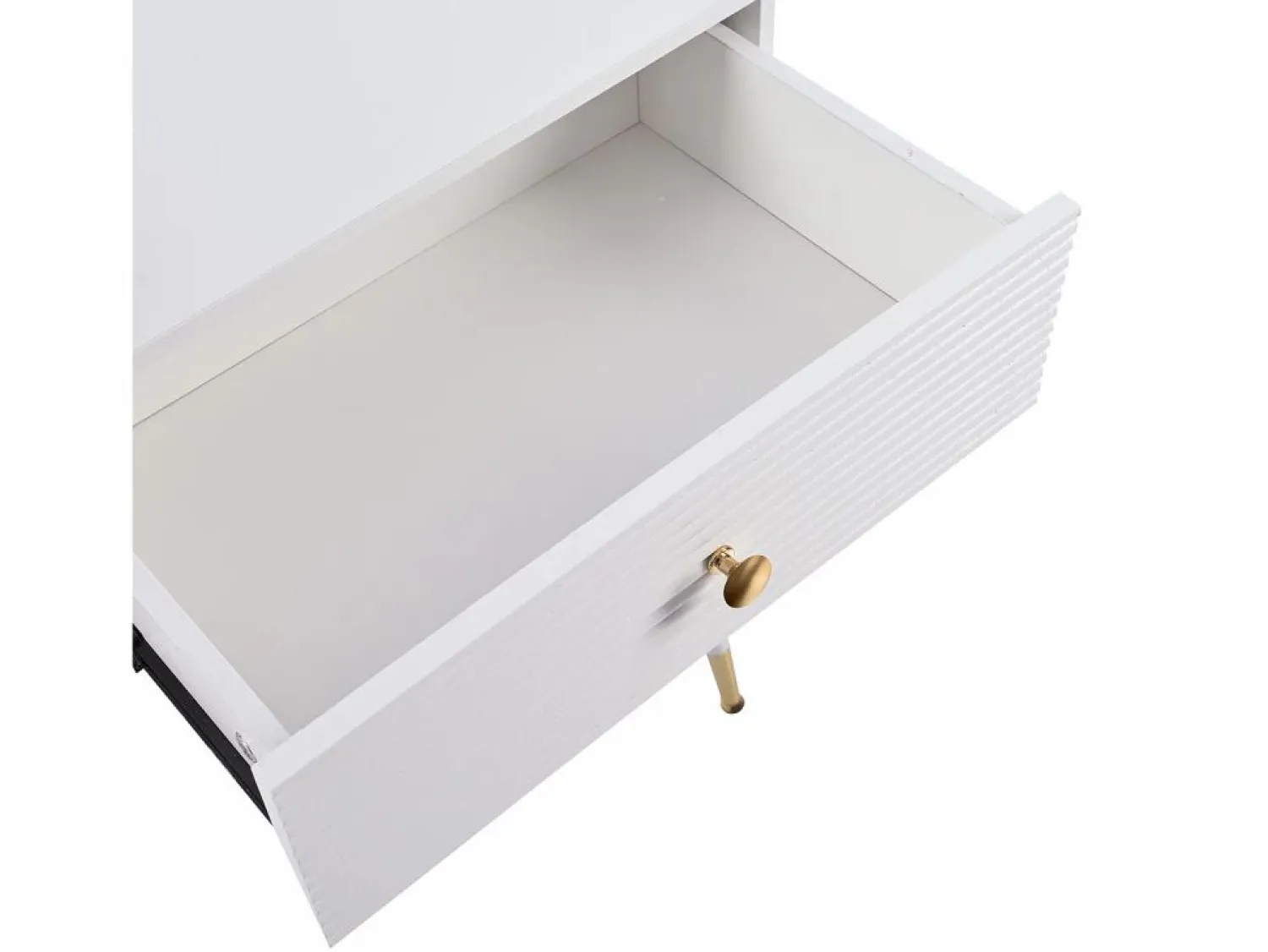 Best ModernLuxe Tocador con espejo 100x40x78cm - con iluminación LED - con 5 cajones - computadora de escritorio portátil - (sin taburete) Blanco