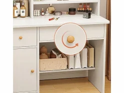Online TOCADOR CON ESPEJO Y CAJONES MAQUILLAJE GLAMOUR ESCANDINAVO 100 CM Blanco
