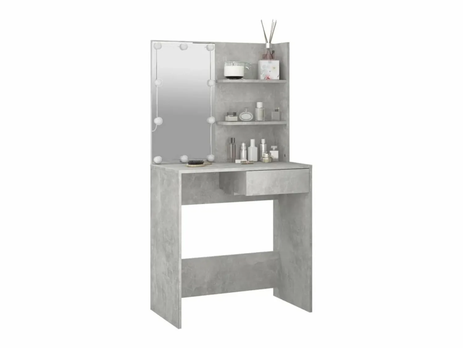 Discount Tocador con LED color hormigón 74,5x40x141 cm ES775640 Tocador