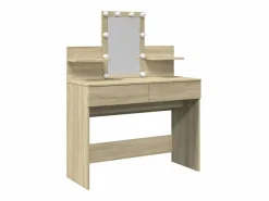 Discount Tocador con LED color roble Sonoma 100x40x130 cm ES516143 Marru00f3n