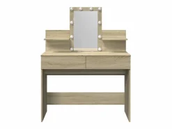 Discount Tocador con LED color roble Sonoma 100x40x130 cm ES516143 Marru00f3n