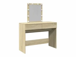 Tocador con LED color roble Sonoma 100x40x130 cm ES771527