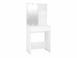 Best vidaxl Tocador con LED y 2 armarios madera contrachapada Blanco