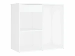 Best vidaxl Tocador con LED y 2 armarios madera contrachapada Blanco