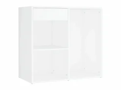 Discount vidaxl Tocador con LED y armario madera contrachapada Blanco