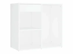 Discount vidaxl Tocador con LED y armario madera contrachapada Blanco