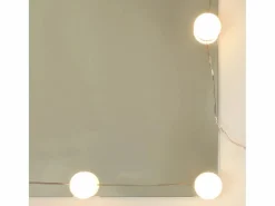 Discount vidaxl Tocador con LED y armario madera contrachapada Blanco