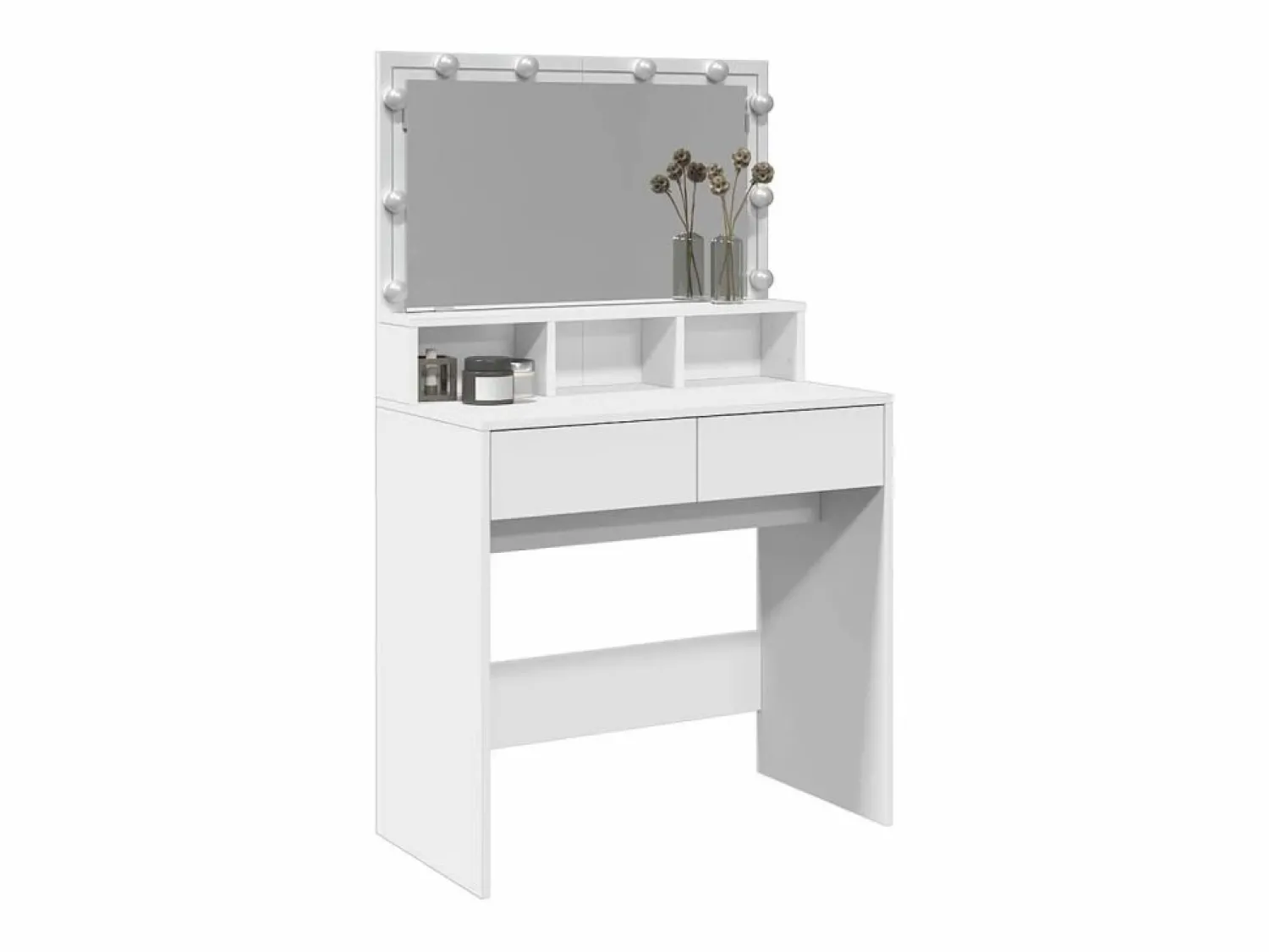 Online vidaxl Tocador con luces LED 80x41x134,5 cm Blanco