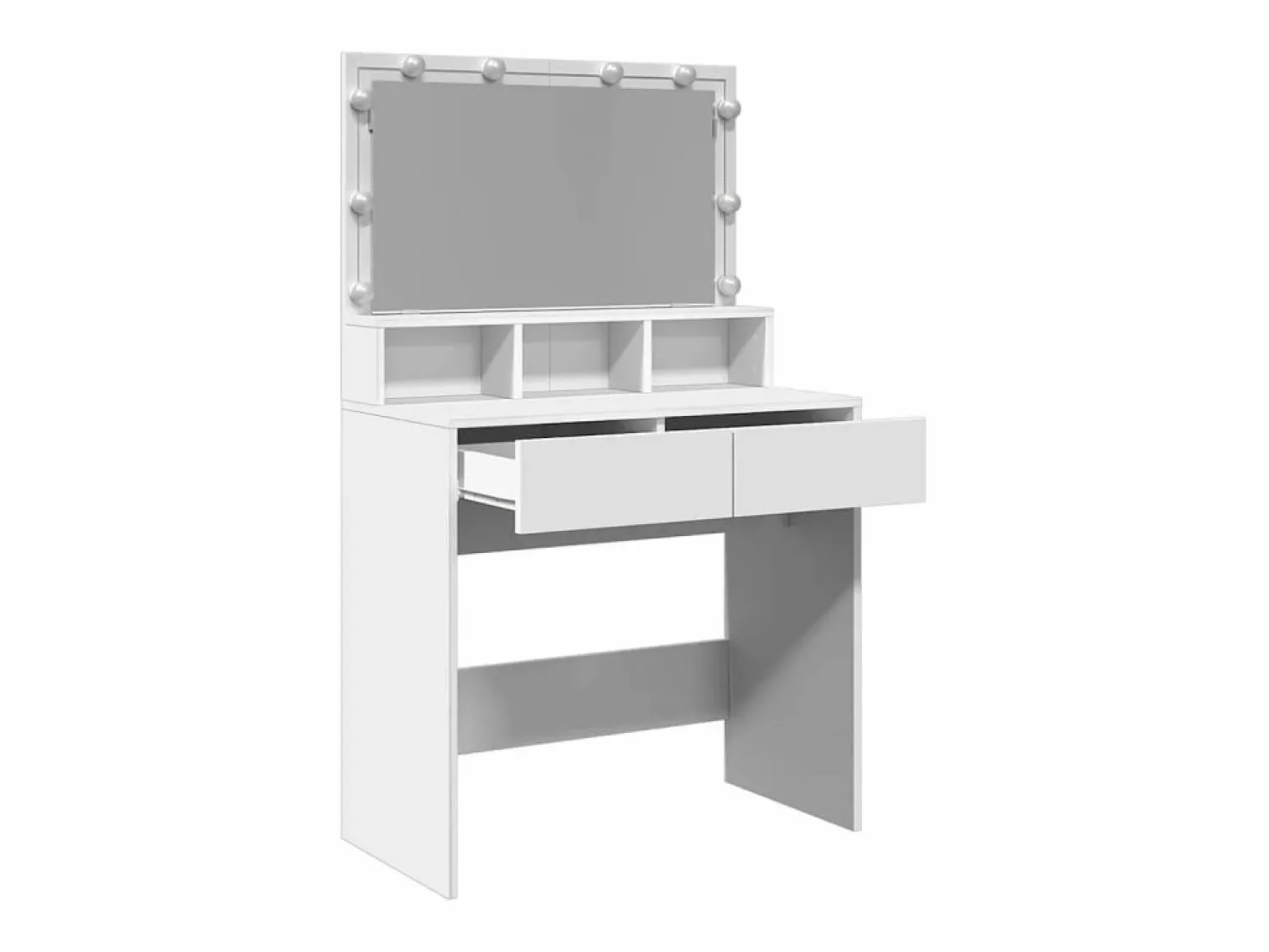 Online vidaxl Tocador con luces LED 80x41x134,5 cm Blanco