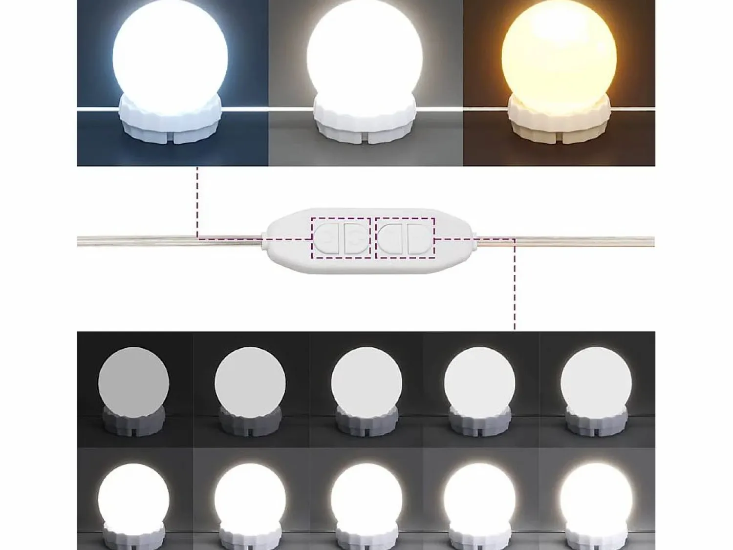 Online vidaxl Tocador con luces LED 80x41x134,5 cm Blanco
