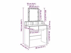 Hot vidaxl Tocador con luces LED 80x41x144,5 cm Blanco