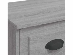 Online vidaxl Tocador con luces LED gris Sonoma 90x42x132,5 cm Color natural claro