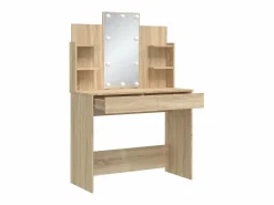 Sale vidaxl Tocador con luces LED roble Sonoma 96x40x142 cm Color natural claro