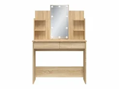 Sale vidaxl Tocador con luces LED roble Sonoma 96x40x142 cm Color natural claro