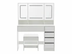 Hauss Spole Tocador con taburete, espejo y 5 cajones - Madera MDF -