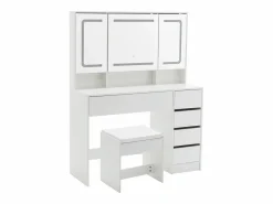Hauss Spole Tocador con taburete, espejo y 5 cajones - Madera MDF -