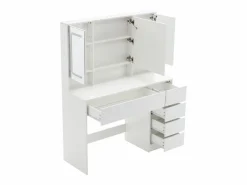 Hauss Spole Tocador con taburete, espejo y 5 cajones - Madera MDF -