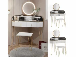 Online Tocador de esquina alto brillo 99x70x134 amira Tocador