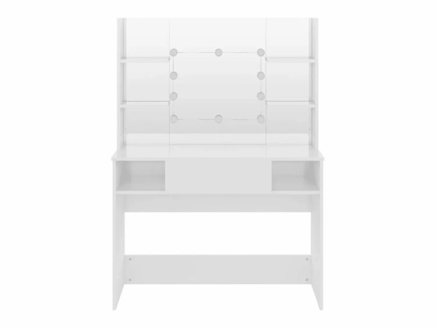 Tocador de maquillaje luces LED MDF brillo 100x40x135 cm ES583915