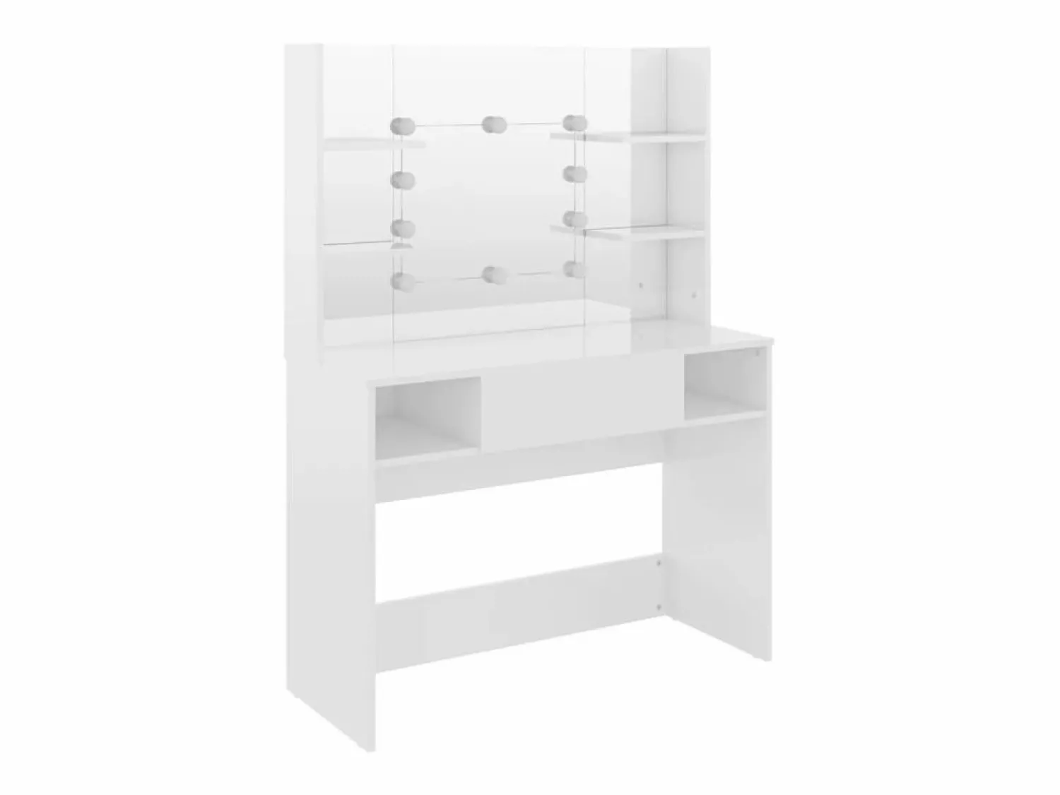 Tocador de maquillaje luces LED MDF brillo 100x40x135 cm ES583915