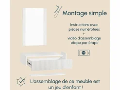 Discount MB Muebles Bonitos Tocador para Dormitorio en 80x42x97cm Velia Blanco