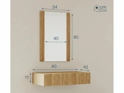 Tocador para Dormitorio en Color Roble Alba 80x42x97cm Velia Tocador