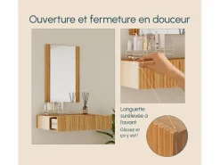 Tocador para Dormitorio en Color Roble Alba 80x42x97cm Velia Tocador