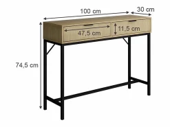 Vicco tocador roble 100x30x75 lennox