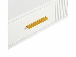 ModernLuxe Tocador 100x40x76 cm - con 2 cajones - patas de metal - (sin espejo) Blanco