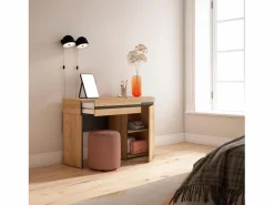 Skraut Home Tocador, 75x35x121 cm, Con cajón, Con almacenamiento, Roble
